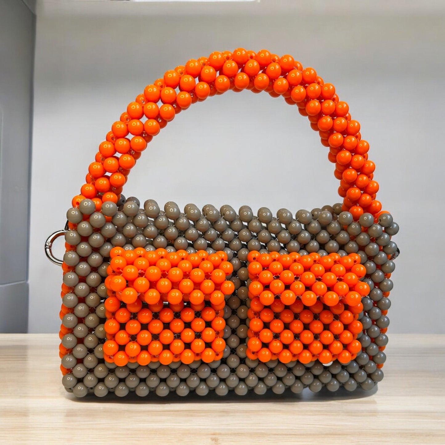 Handmade Acrylic Beaded Bag: Modern Summer Handbag