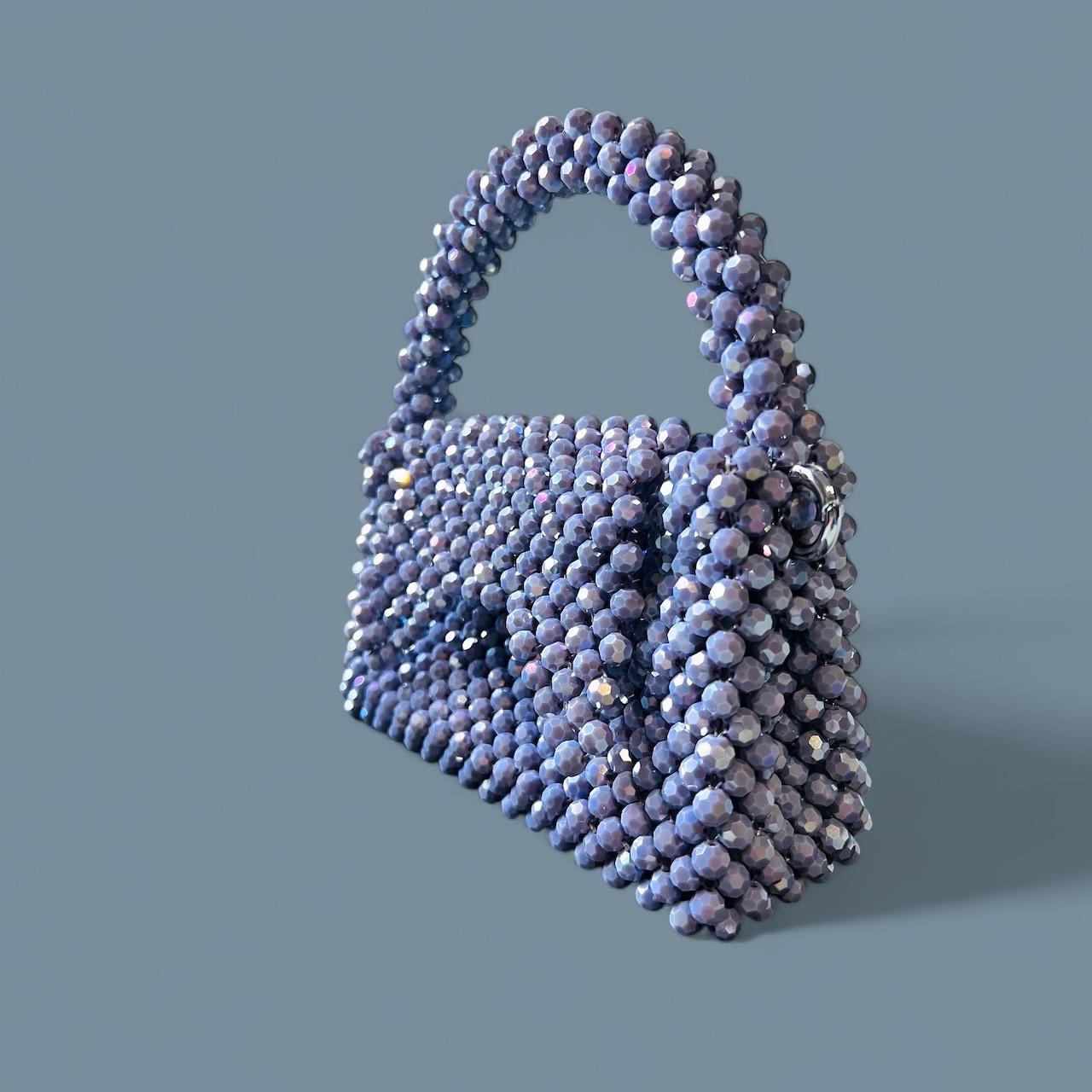 Handmade Glass Beaded Bag: Modern Evening Handbag