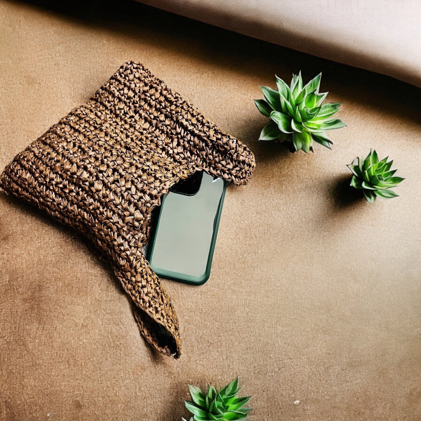 Hand Crocheted Raffia Knot Bag: Japanese Style Summer Bag