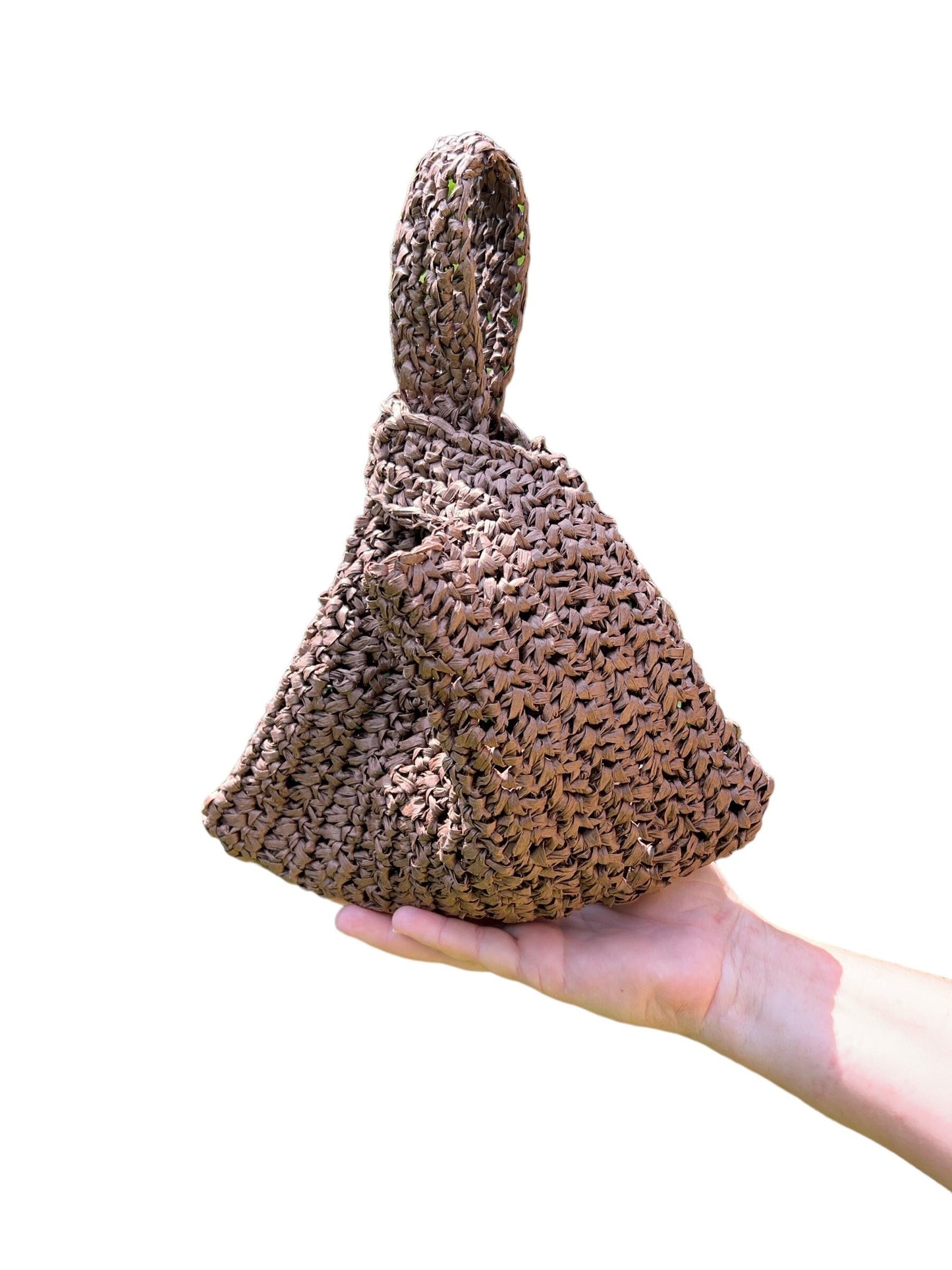 Hand Crocheted Raffia Knot Bag: Japanese Style Summer Bag