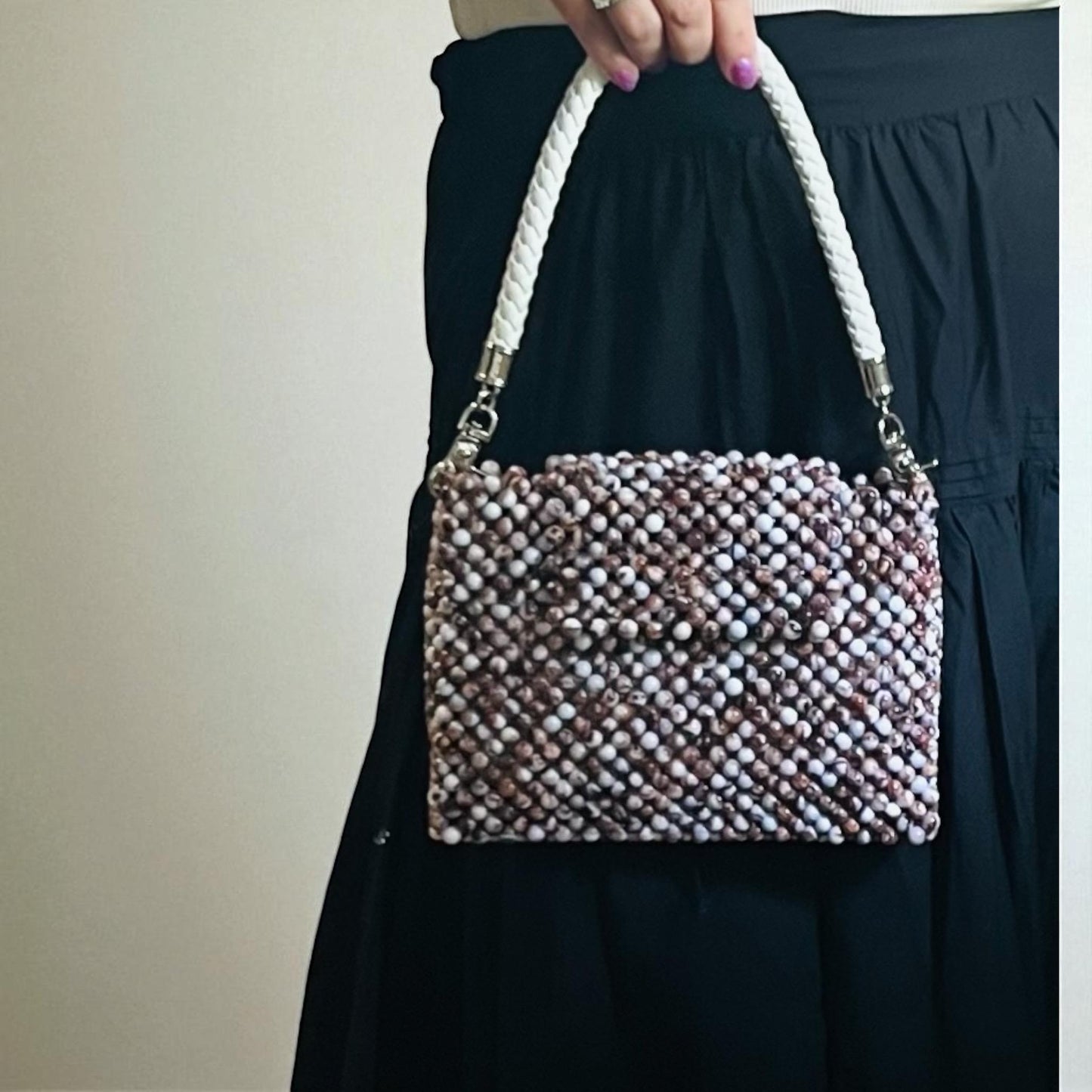 Handmade Beaded Bag: shoulder clutch