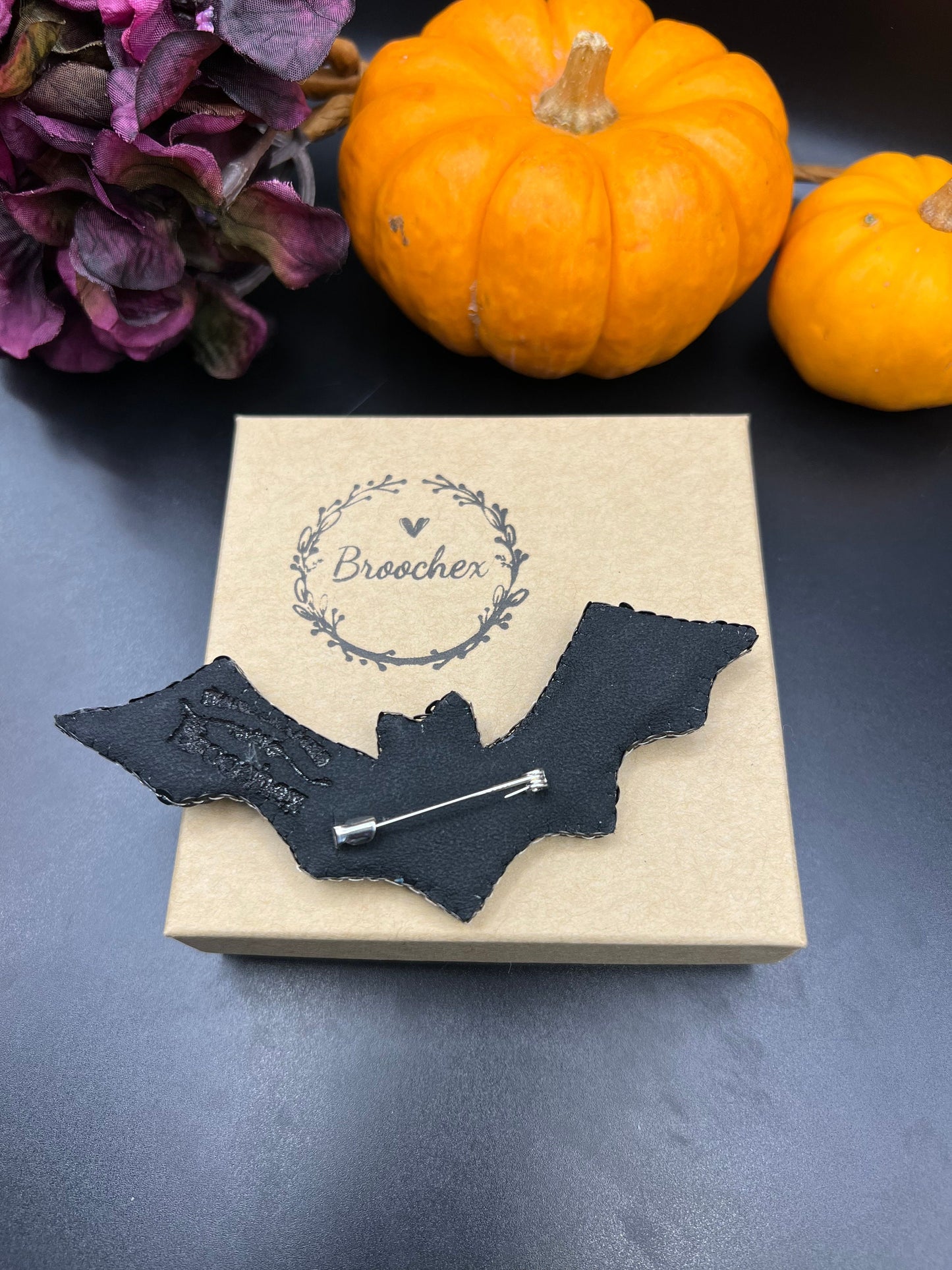 Crystal Bat Brooch: Handcrafted Beaded Halloween Pin