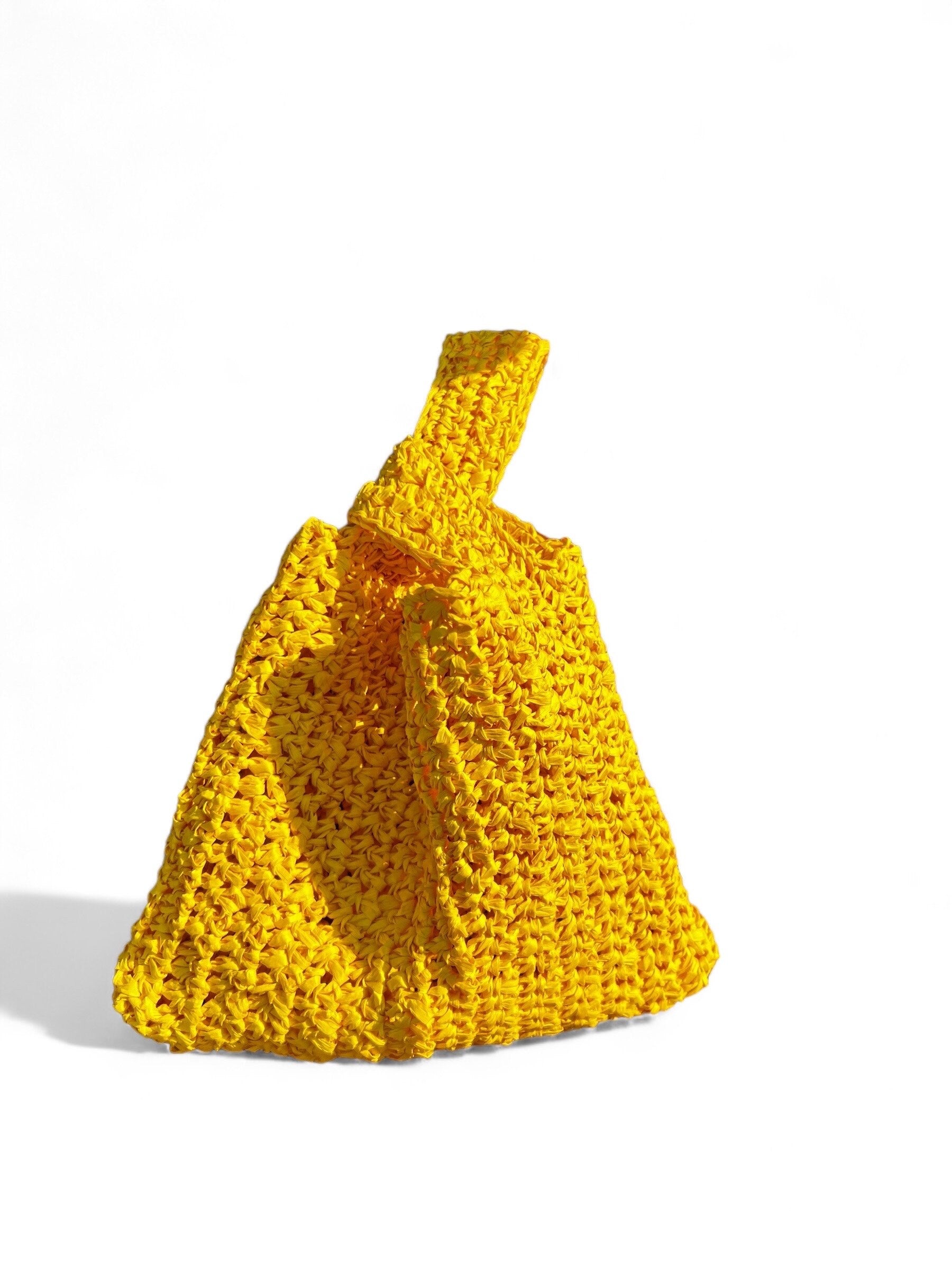 Hand Crocheted Raffia Knot Bag: Japanese Style Summer Bag
