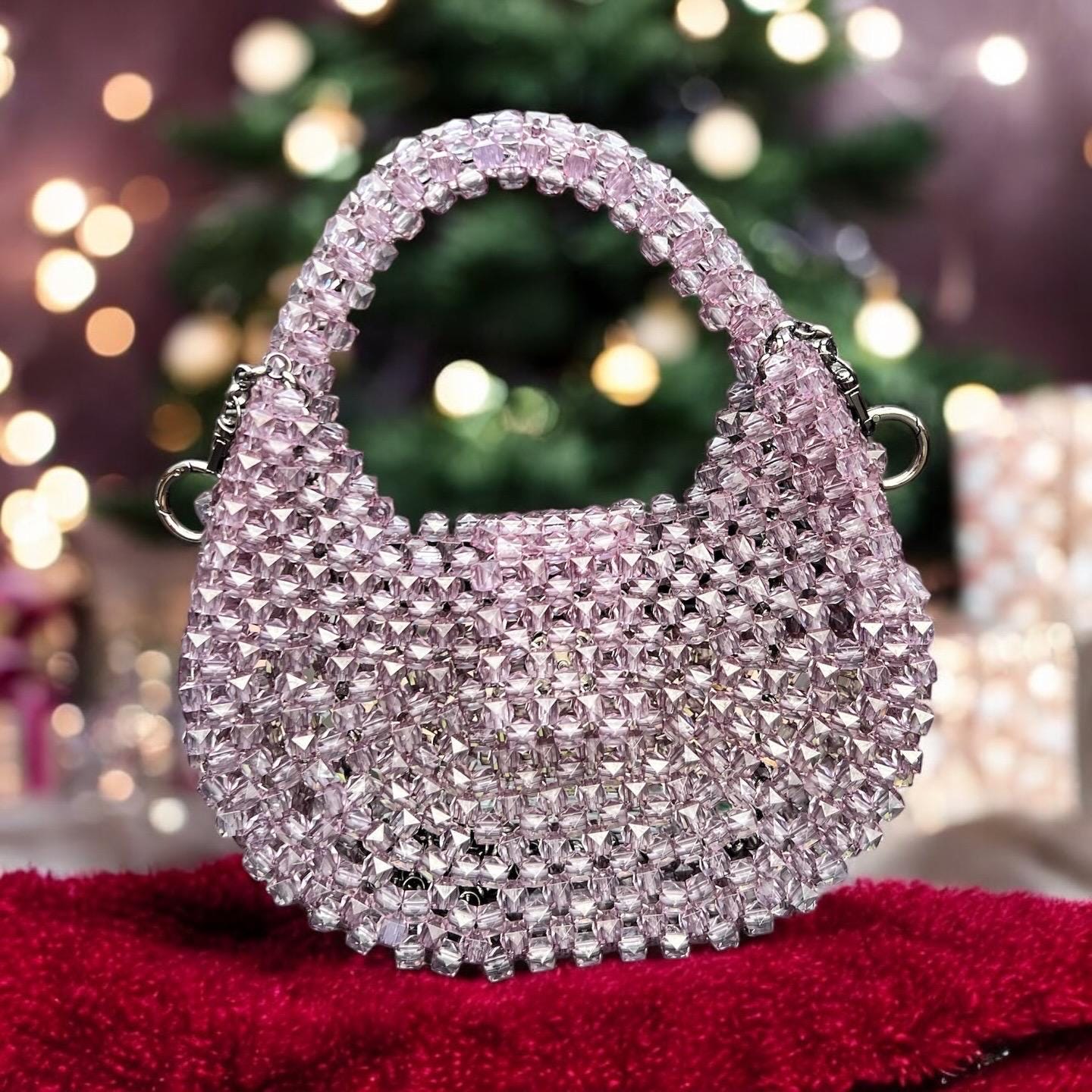 Handmade Beaded Bag: Modern Acrylic Summer Handbag