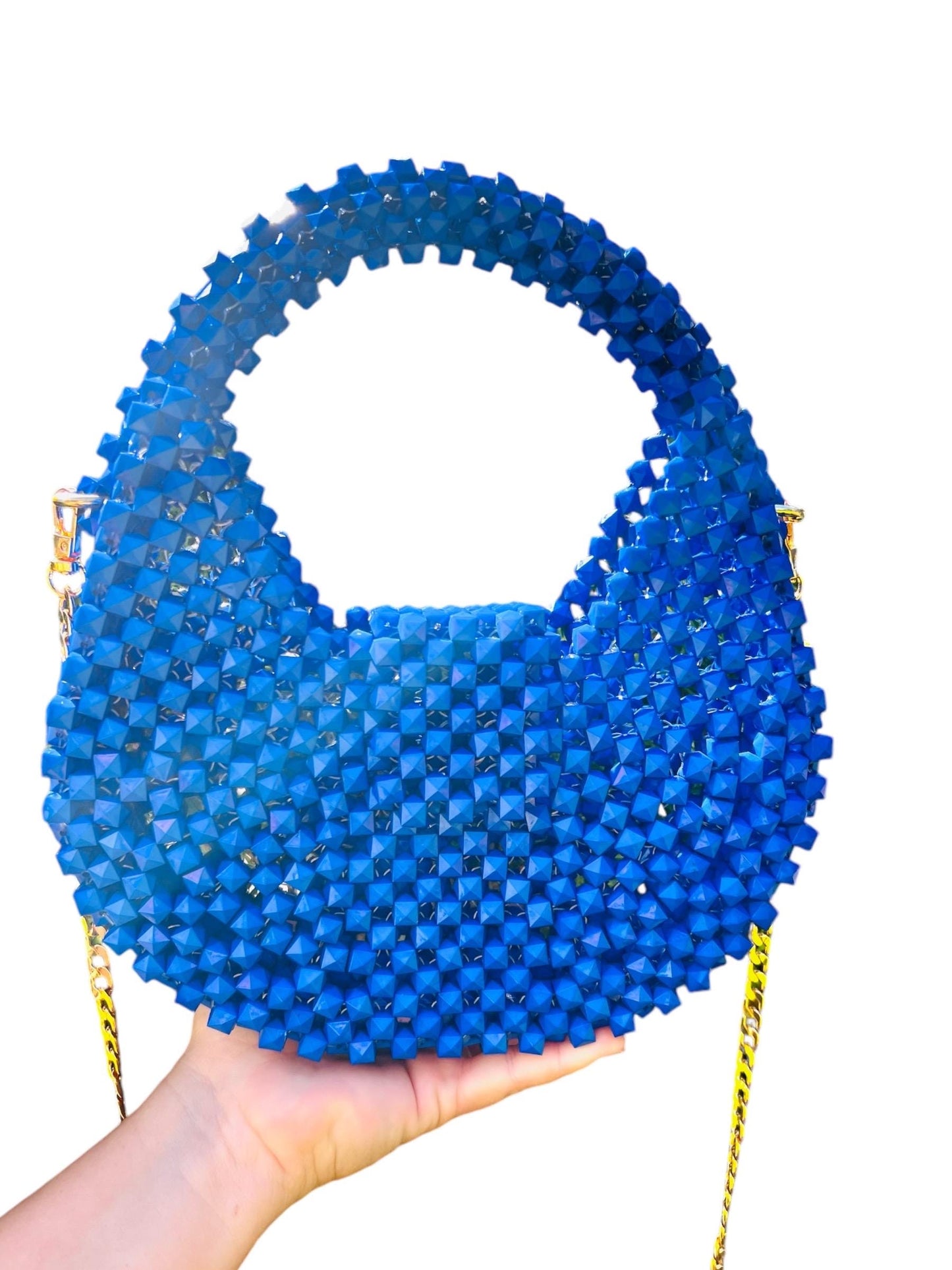 Handmade Beaded Bag: Modern Acrylic Summer Handbag