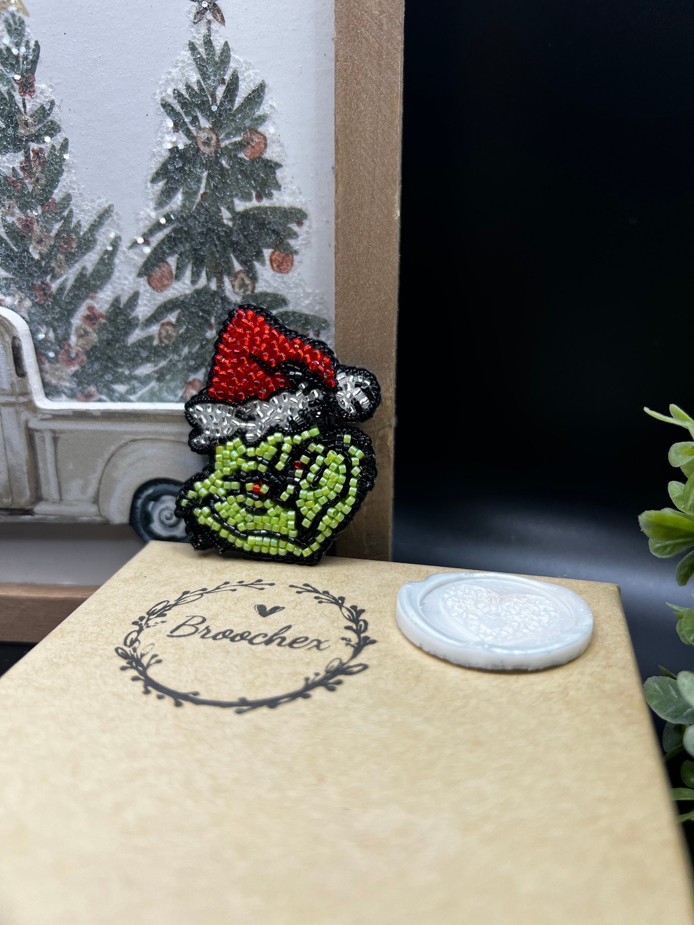 Handcrafted Grinch pin