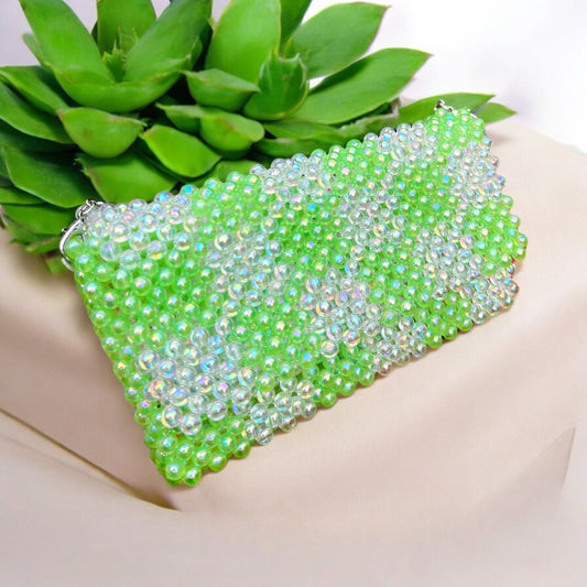 Handmade Beaded Crossbody Bag: Modern Acrylic Bead Handbag