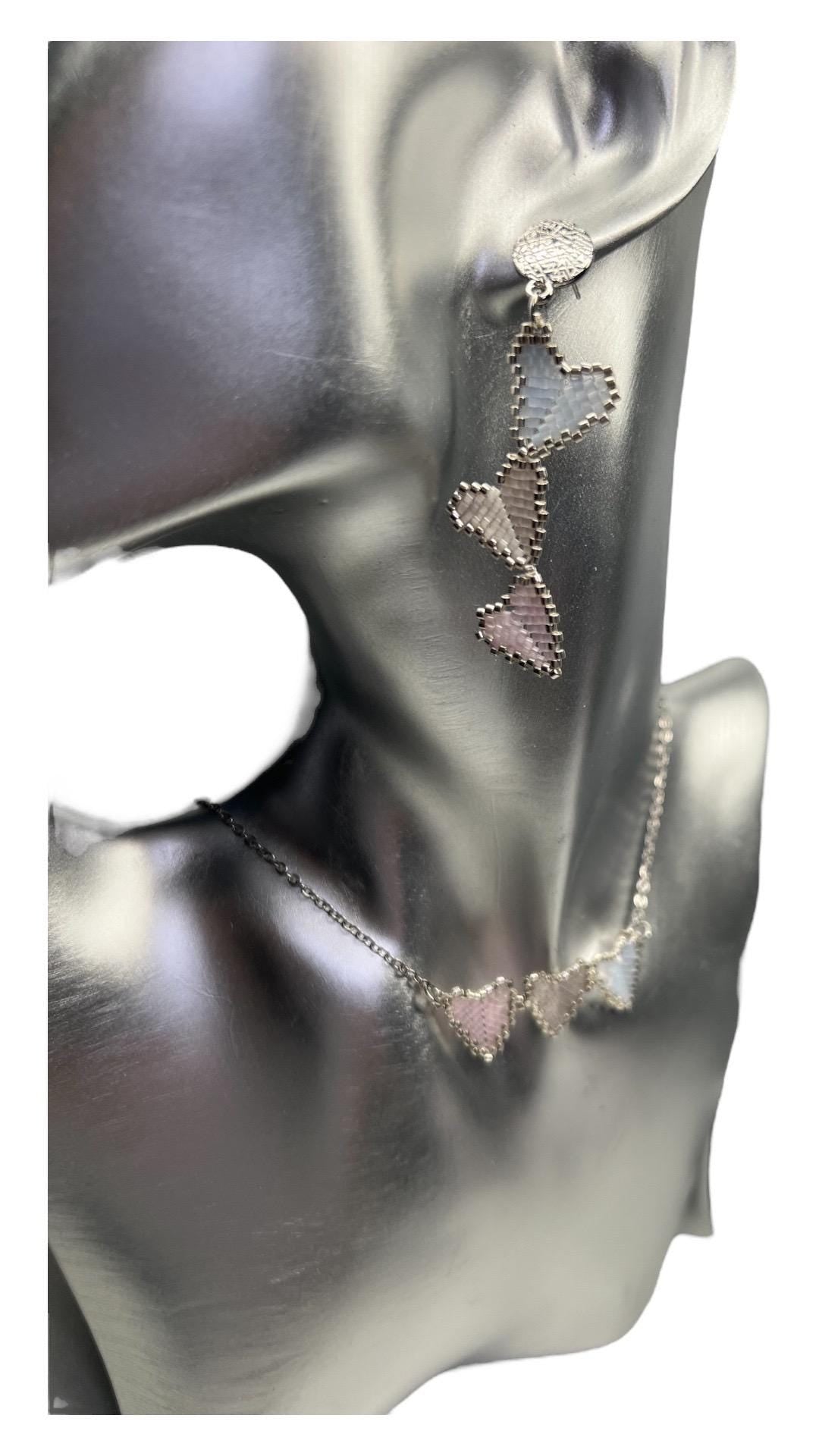Stardust hearts trio, three hearts jewelry