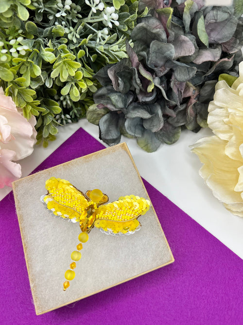 Beaded Dragonfly Pin: playful accent