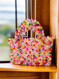 Acrylic Beaded Handwoven Handbag: Medium Summer Bag