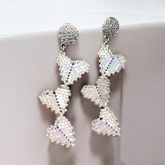 Stardust hearts trio, three hearts jewelry