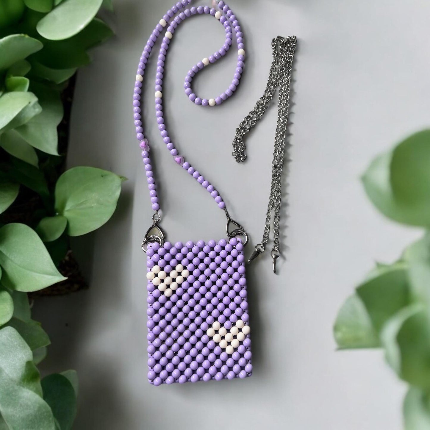 Beaded Phone Bag: Pearl Crossbody, Summer Clutch