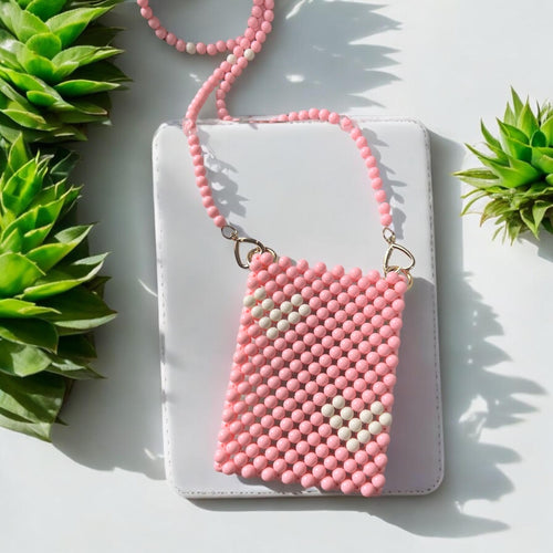 Beaded Phone Bag: Pearl Crossbody, Summer Clutch