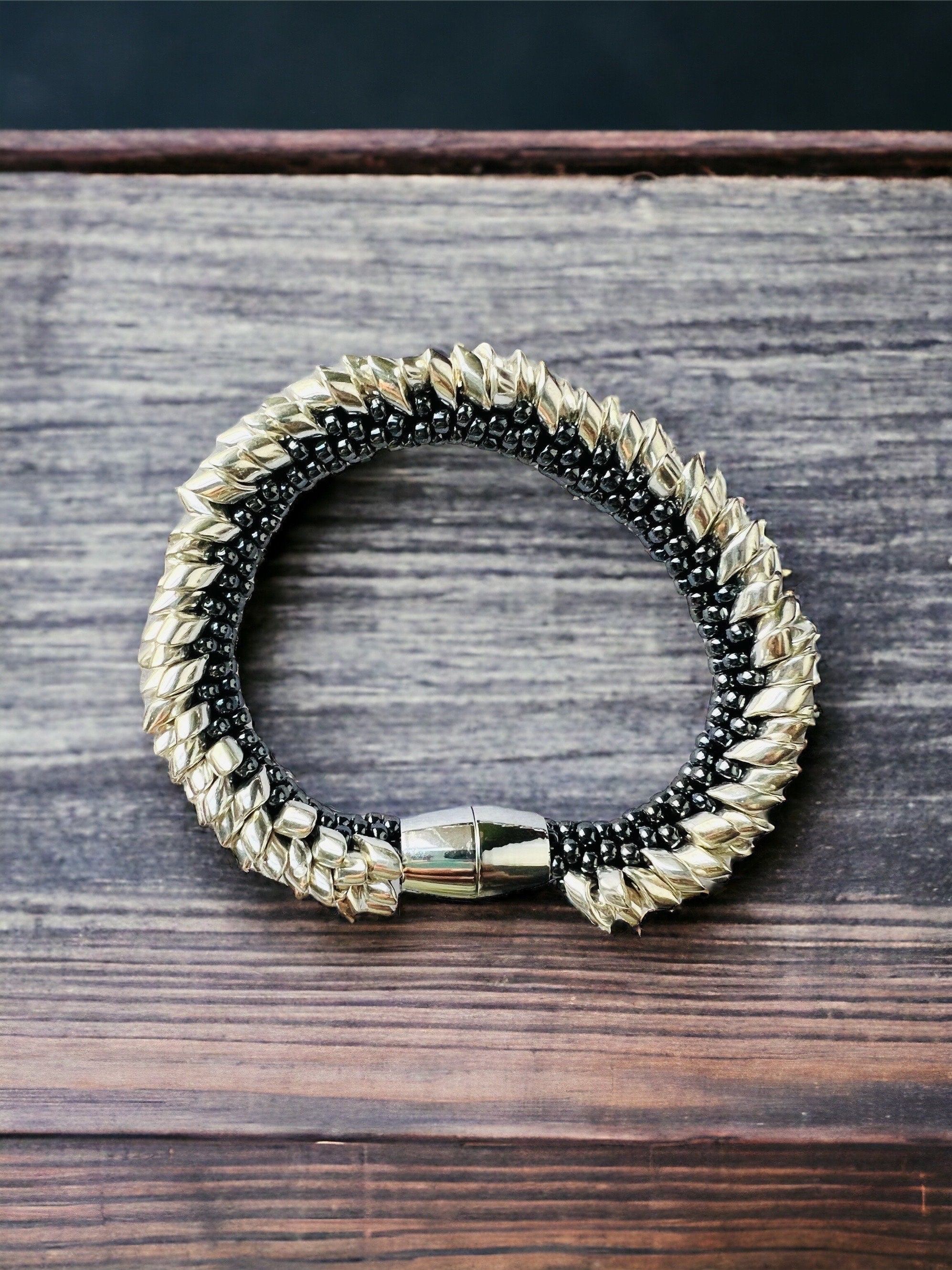 Dragon’s luster: Matagama beads bracelet inspired by Dragon scales