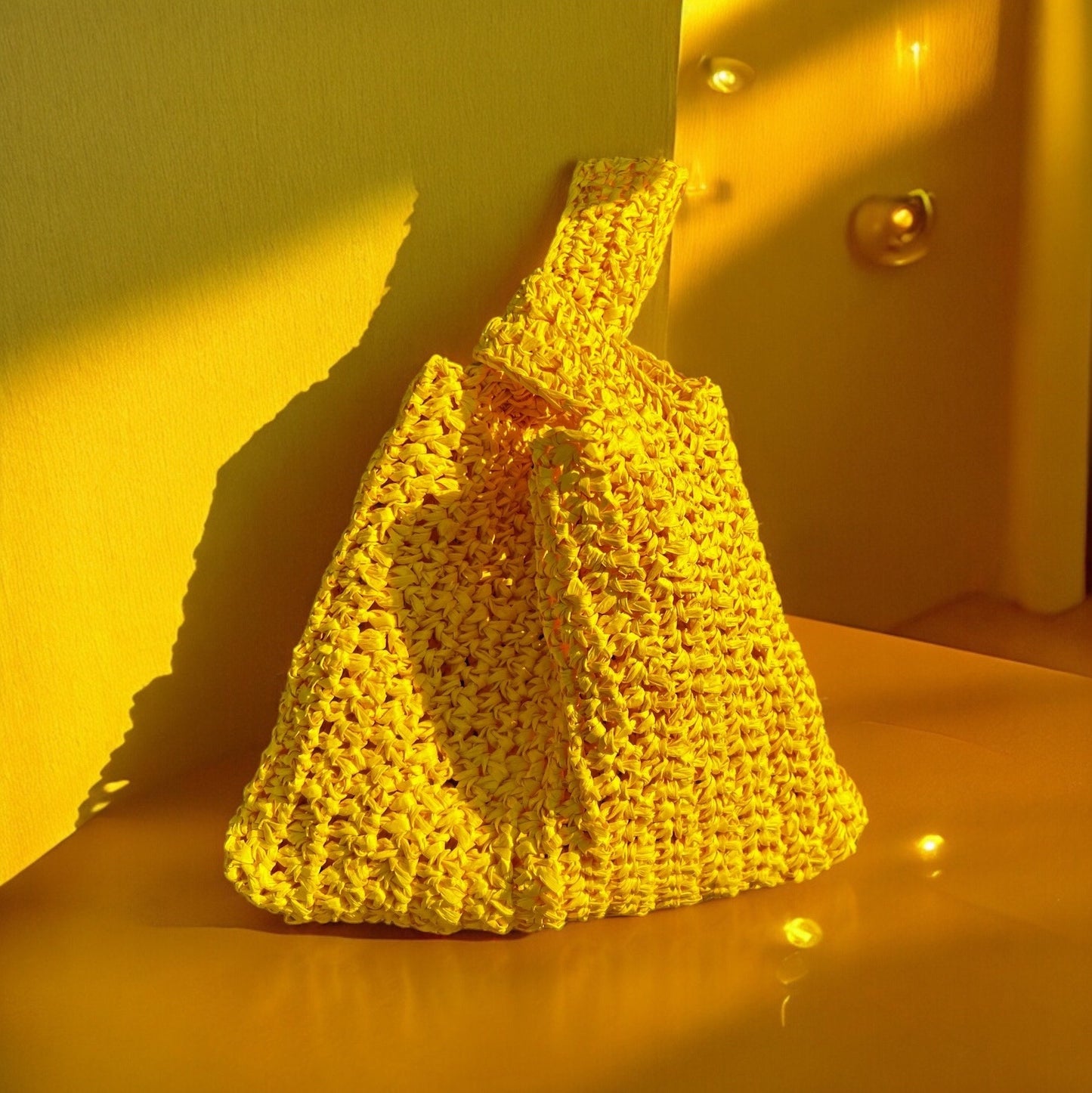 Hand Crocheted Raffia Knot Bag: Japanese Style Summer Bag