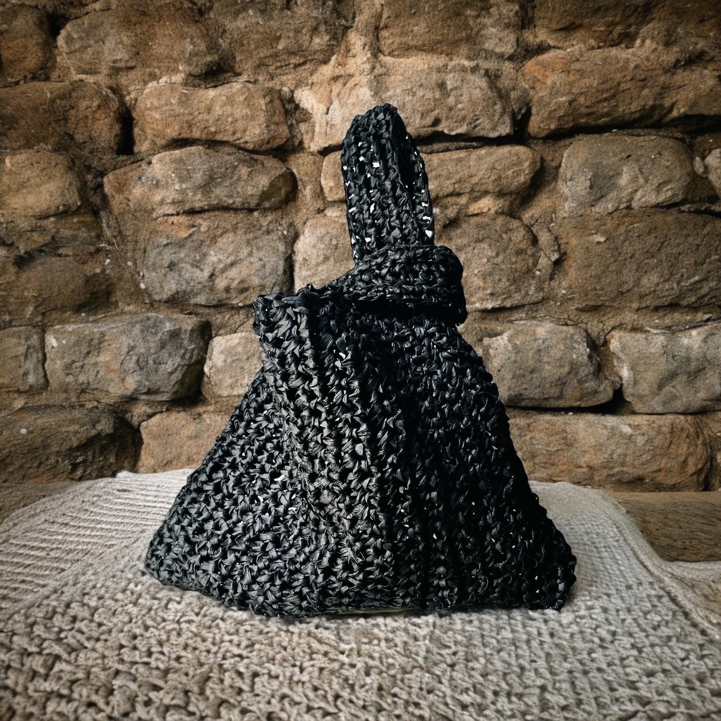 Hand Crocheted Raffia Knot Bag: Japanese Style Summer Bag
