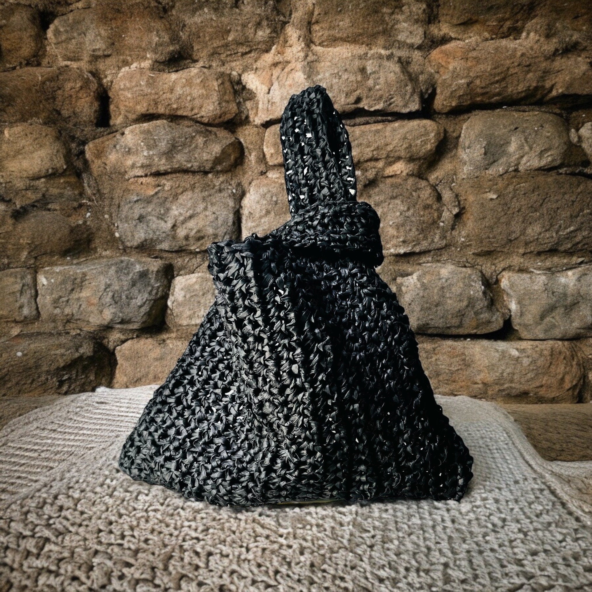 Hand Crocheted Raffia Knot Bag: Japanese Style Summer Bag