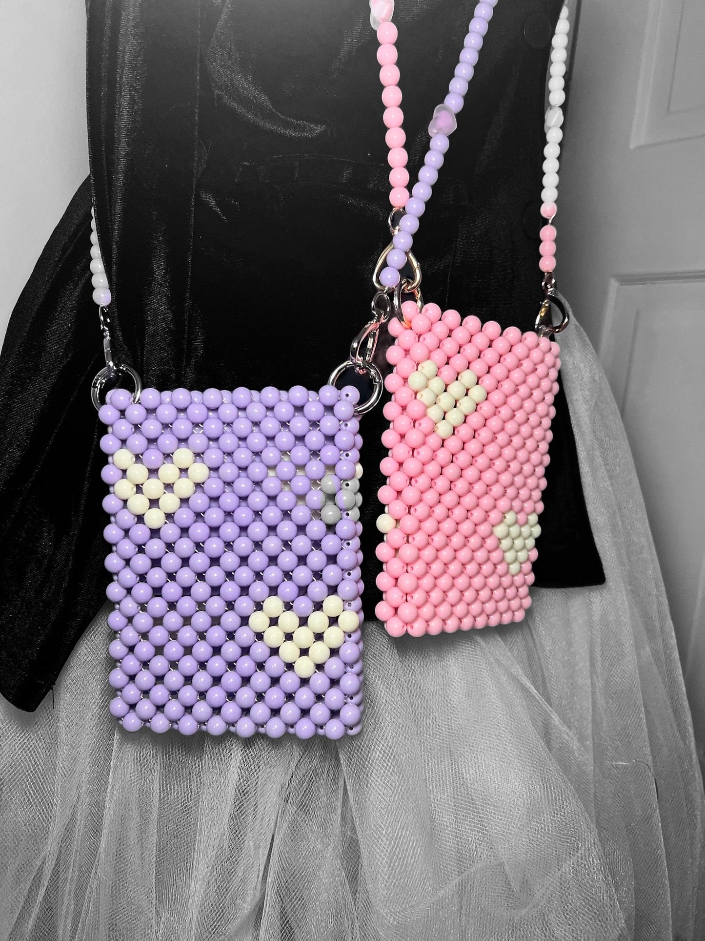 Beaded Phone Bag: Pearl Crossbody, Summer Clutch
