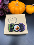 Halloween Boo Brooch: Beaded Sequin Pin, Funny Costume Accessory