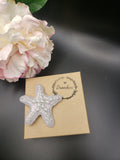 Handcrafted Starfish Brooch: Glass Pearls, Ocean Theme