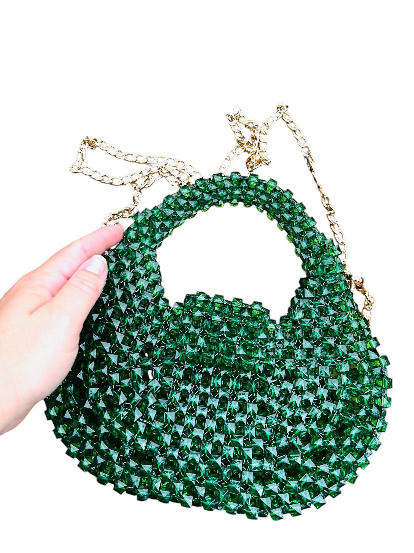 Handmade Beaded Bag: Modern Acrylic Summer Handbag