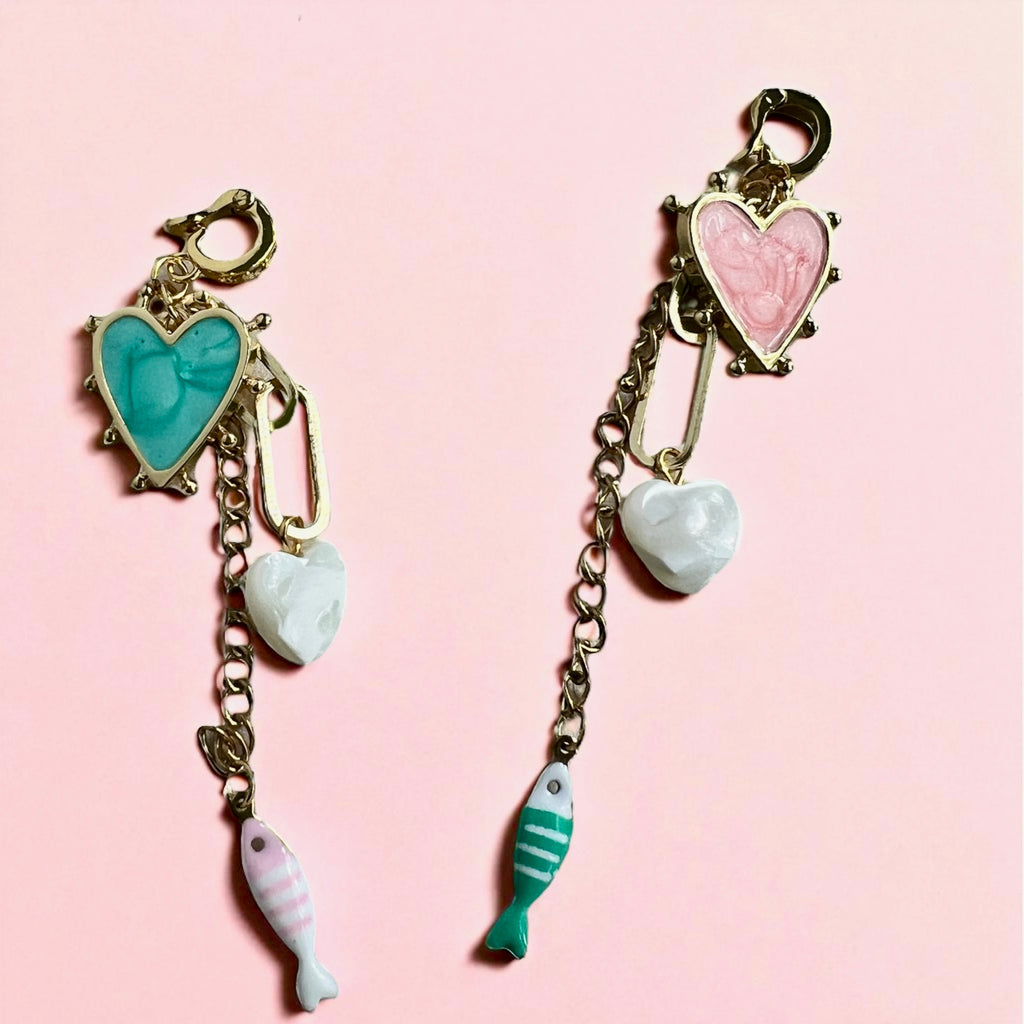 Candy waves collection: natural stone necklace with charms