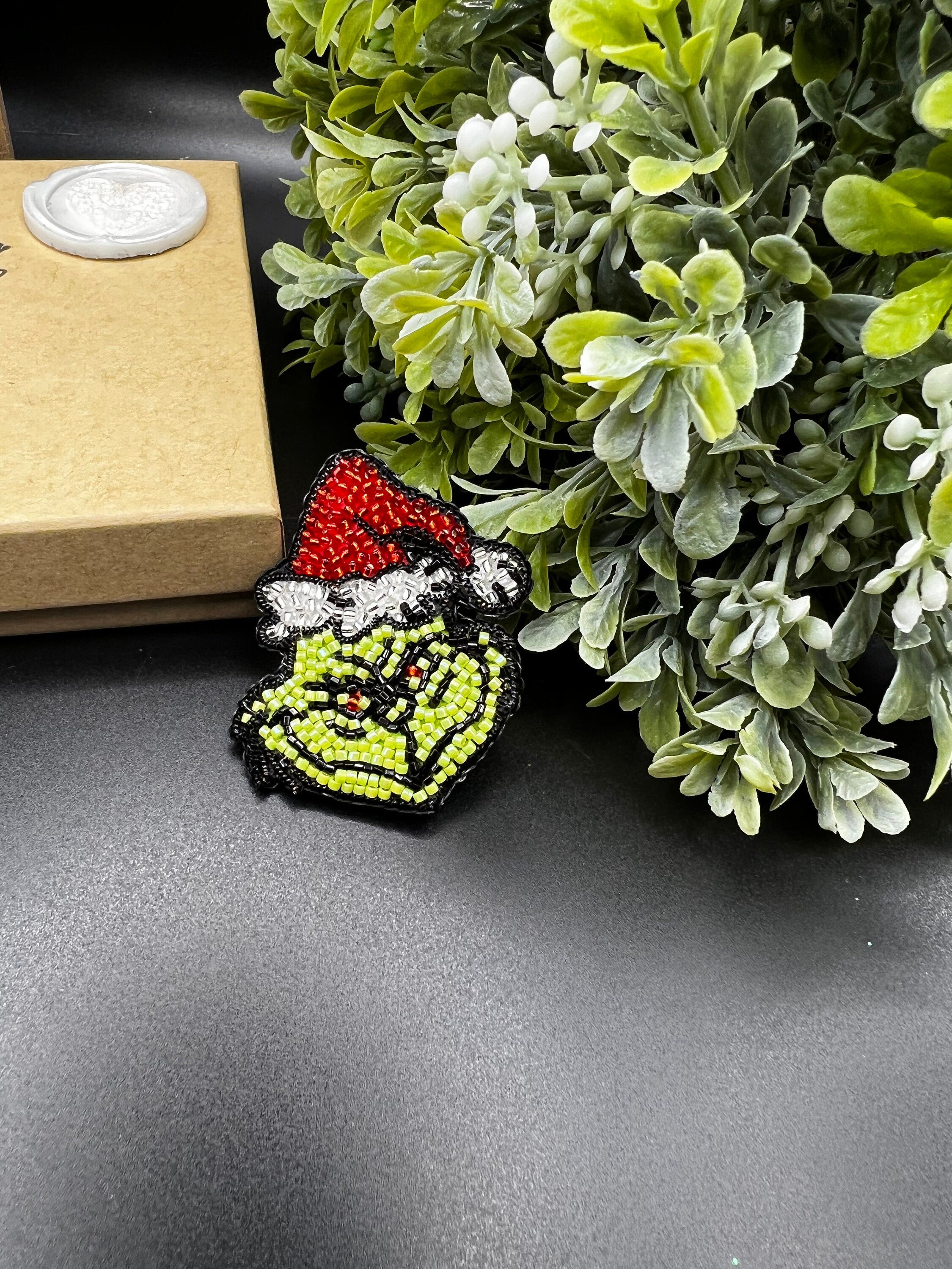 Handcrafted Grinch pin