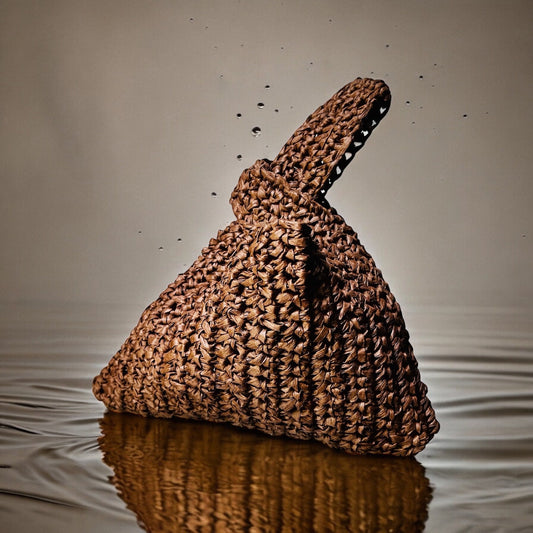 Hand Crocheted Raffia Knot Bag: Japanese Style Summer Bag