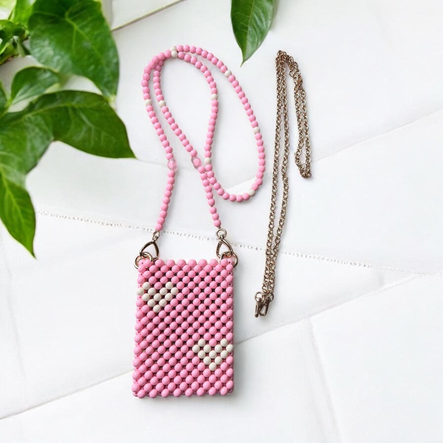 Beaded Phone Bag: Pearl Crossbody, Summer Clutch