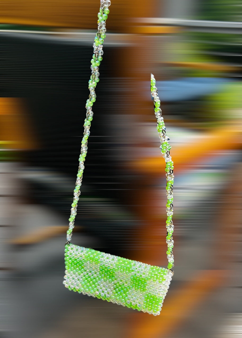 Handmade Beaded Crossbody Bag: Modern Acrylic Bead Handbag