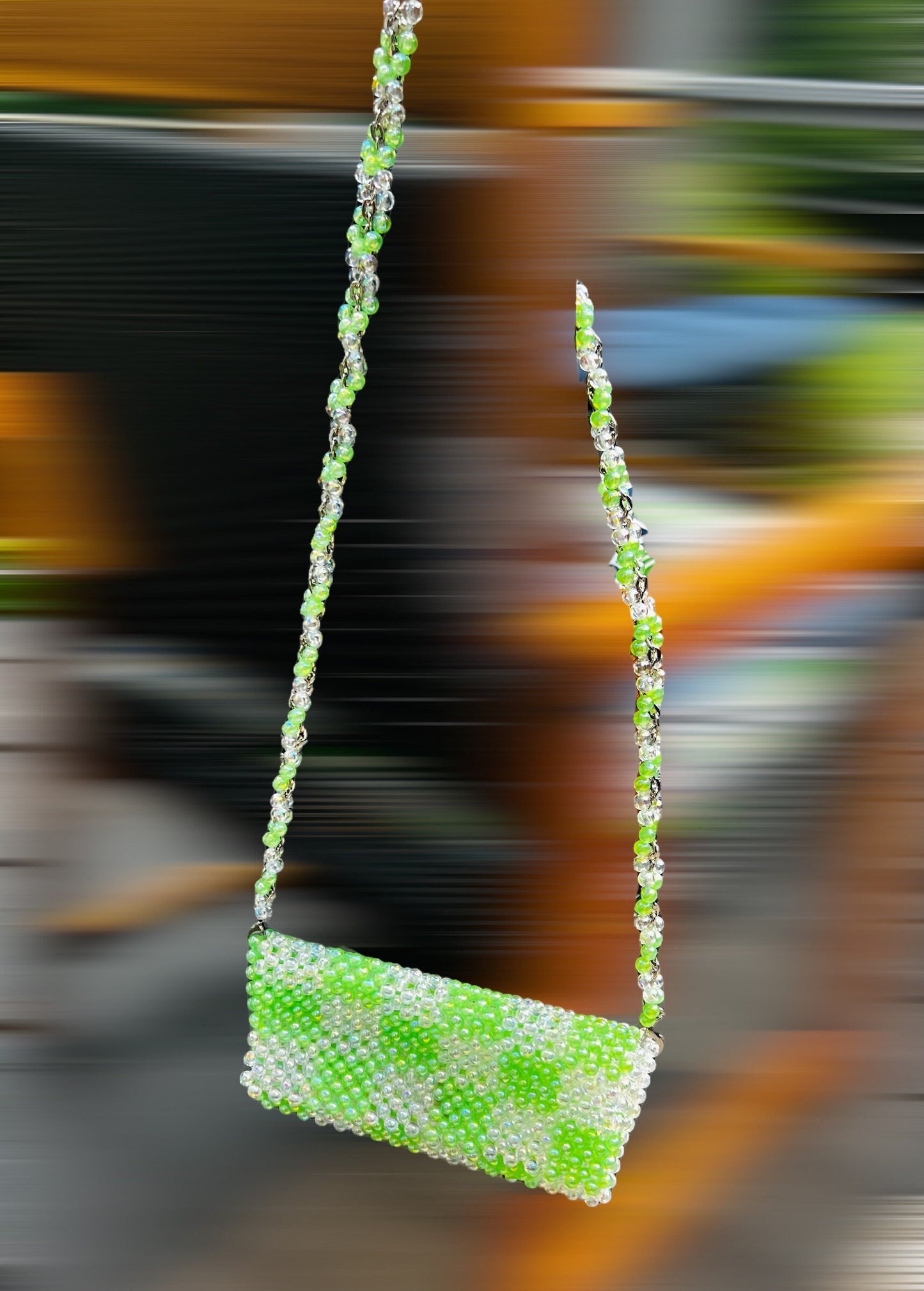 Handmade Beaded Crossbody Bag: Modern Acrylic Bead Handbag
