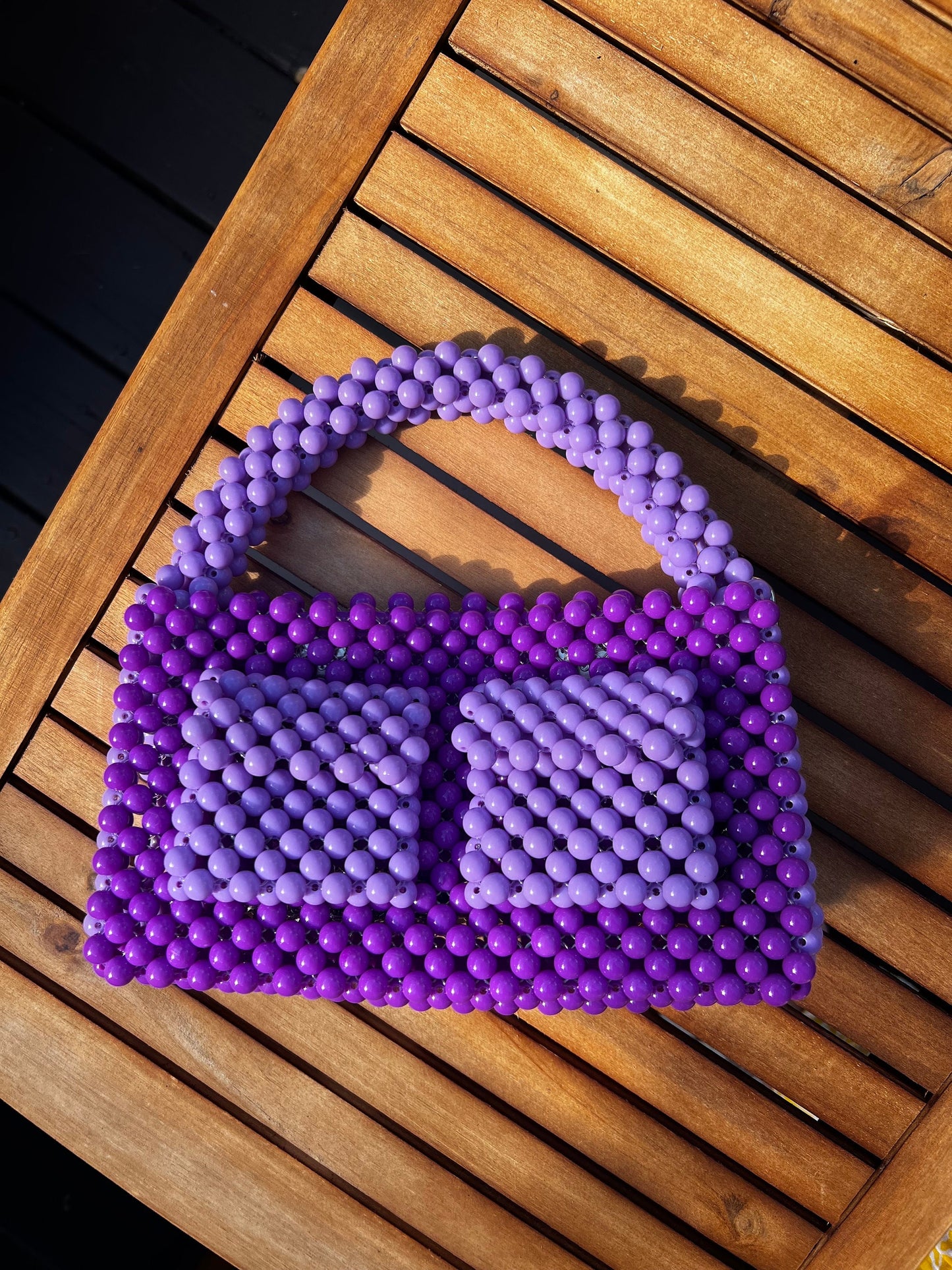 Handmade Acrylic Beaded Bag: Modern Summer Handbag