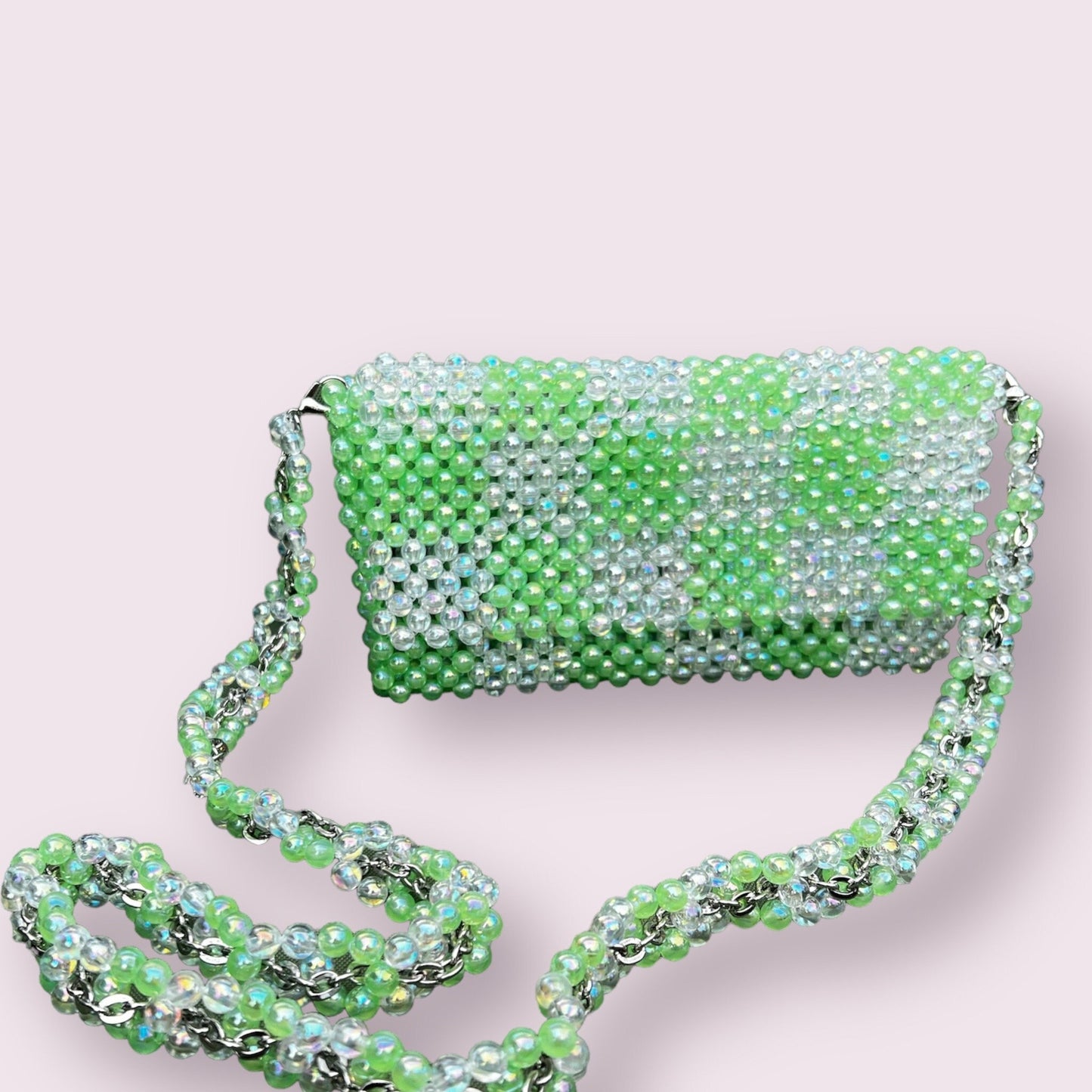 Handmade Beaded Crossbody Bag: Modern Acrylic Bead Handbag