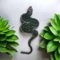 Handcrafted snake pin, crystal serpent pin