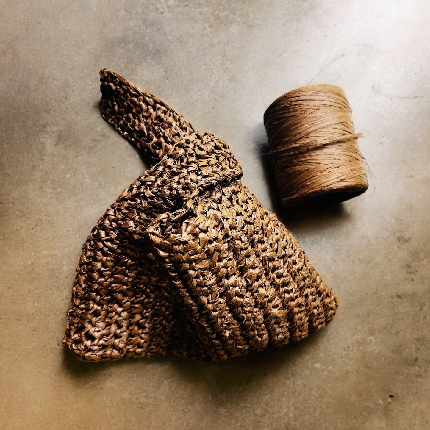 Hand Crocheted Raffia Knot Bag: Japanese Style Summer Bag