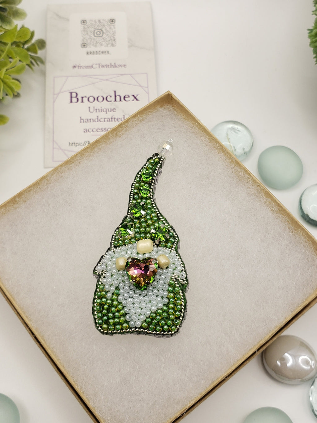 Handcrafted Leprechaun Gnome Brooch: Lucky charm pin