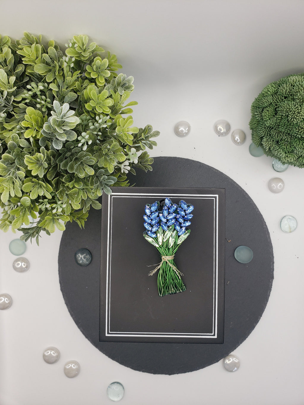 Handmade Crystal Lavender Brooch: Rhinestone Bouquet Pin