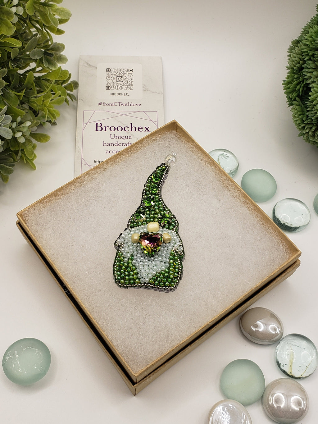 Handcrafted Leprechaun Gnome Brooch: Lucky charm pin