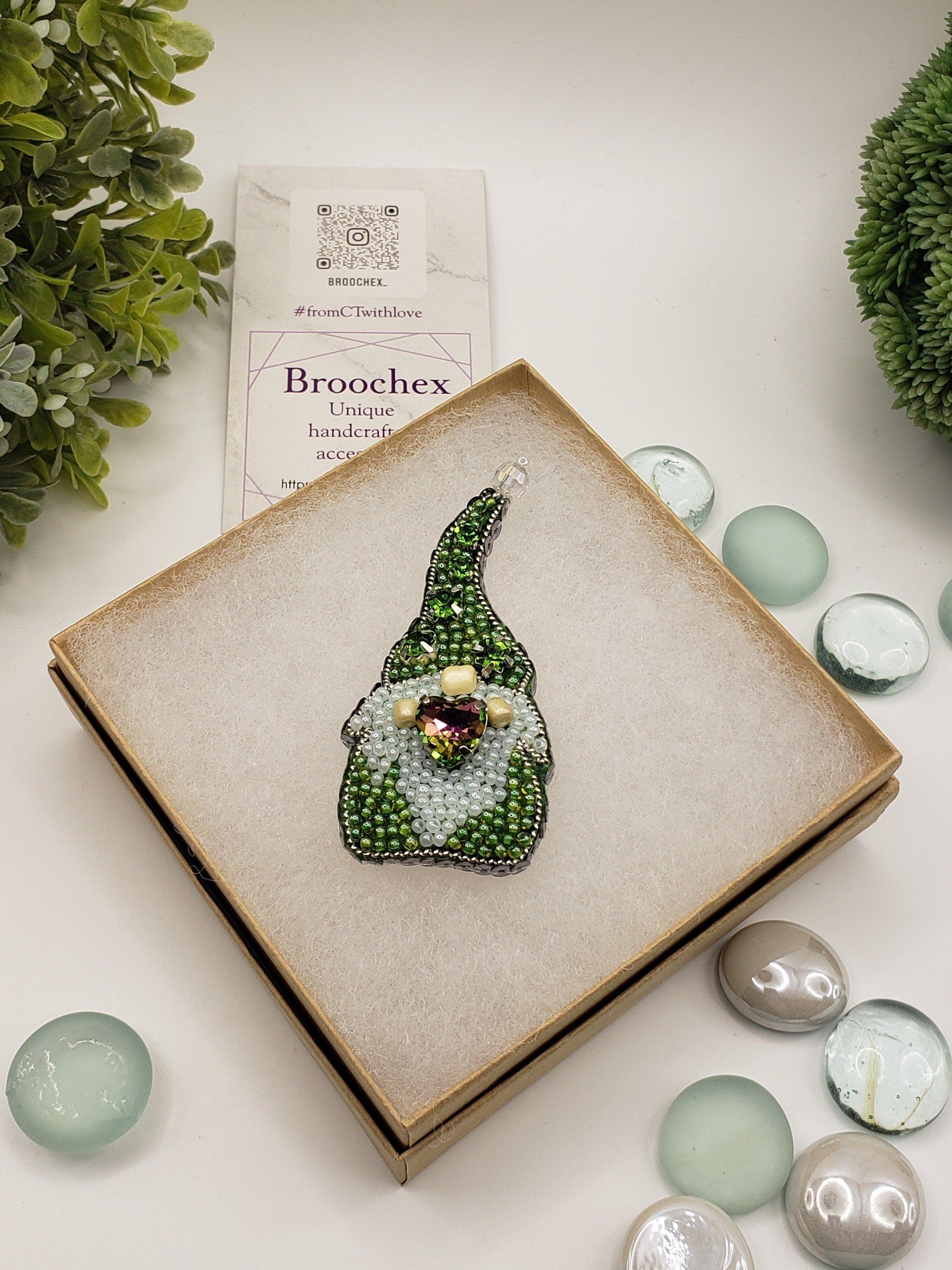 Handcrafted Leprechaun Gnome Brooch: Lucky charm pin