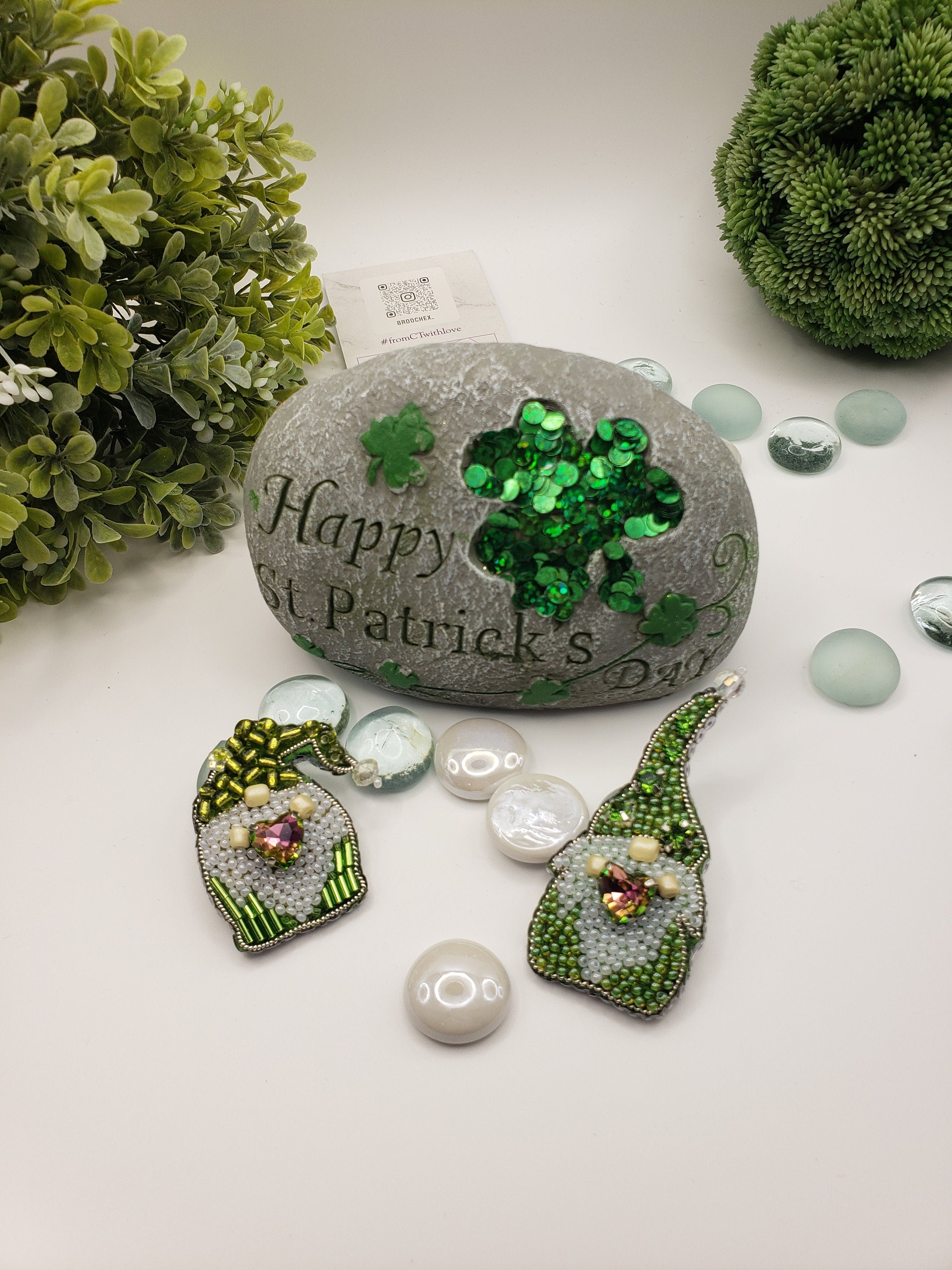 Handcrafted Leprechaun Gnome Brooch: Lucky charm pin