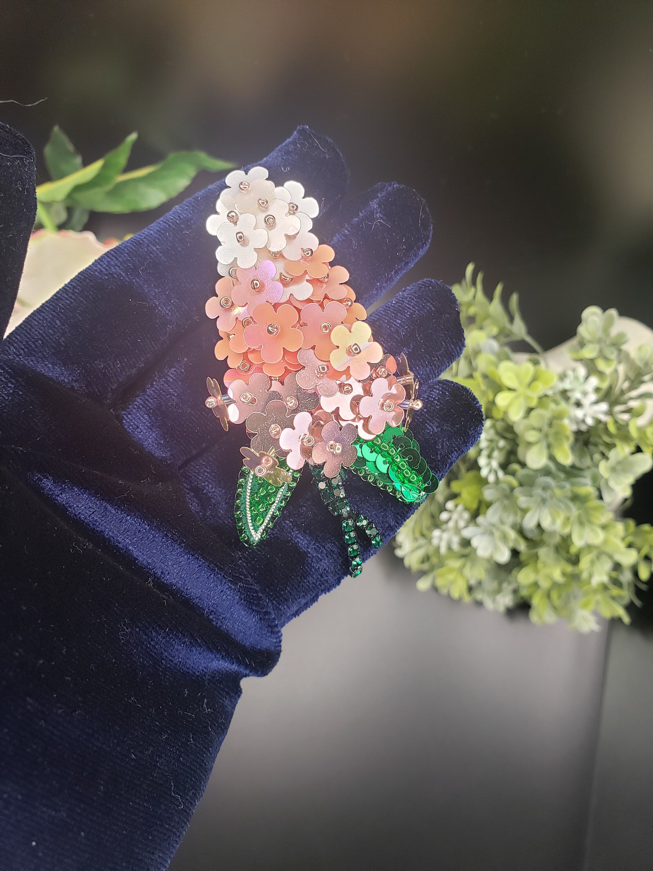 Pink Lilac flower, flower pin, purple jewelry, gift under 50