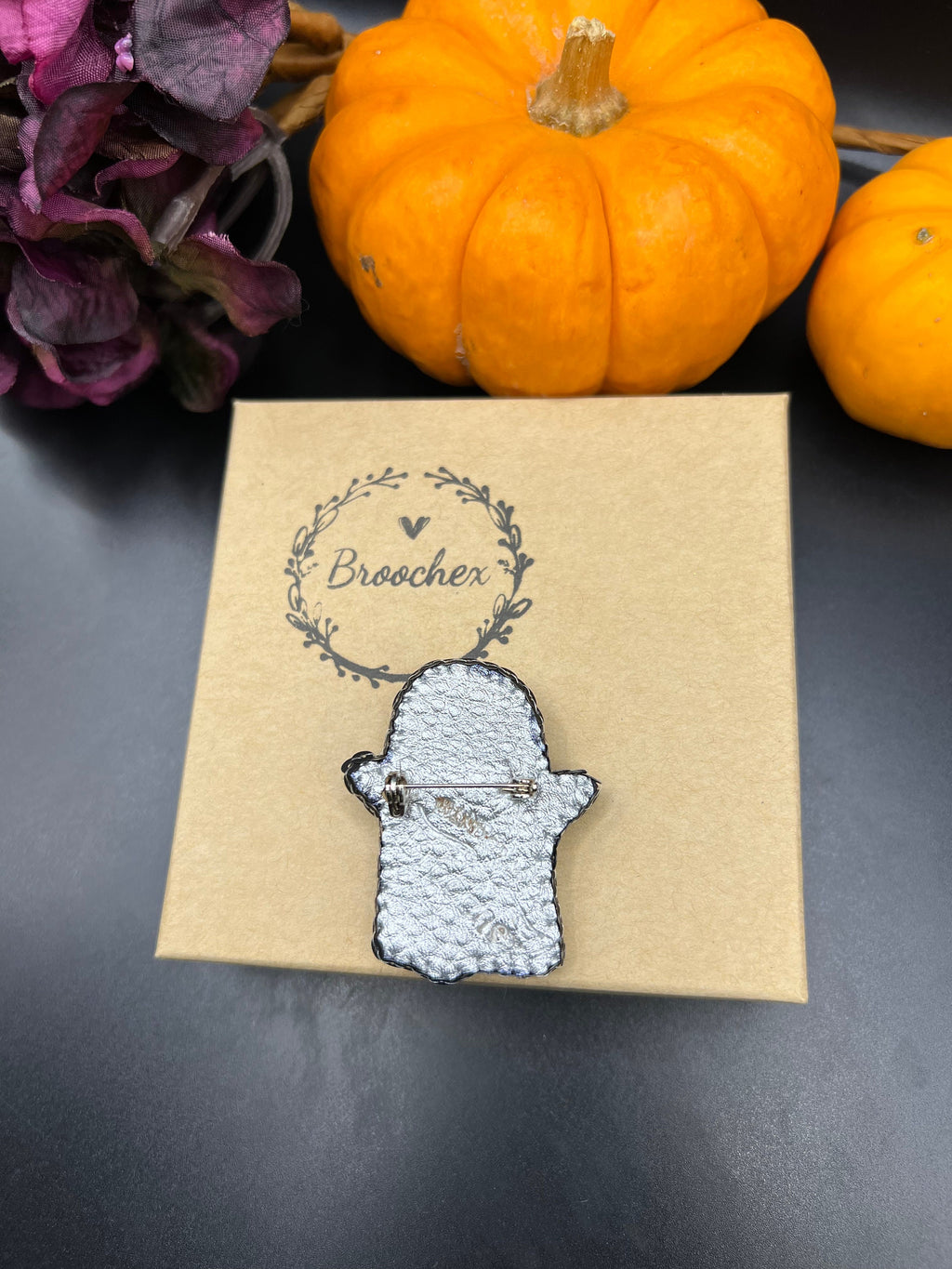 Handcrafted Ghost Brooch: Halloween Pin