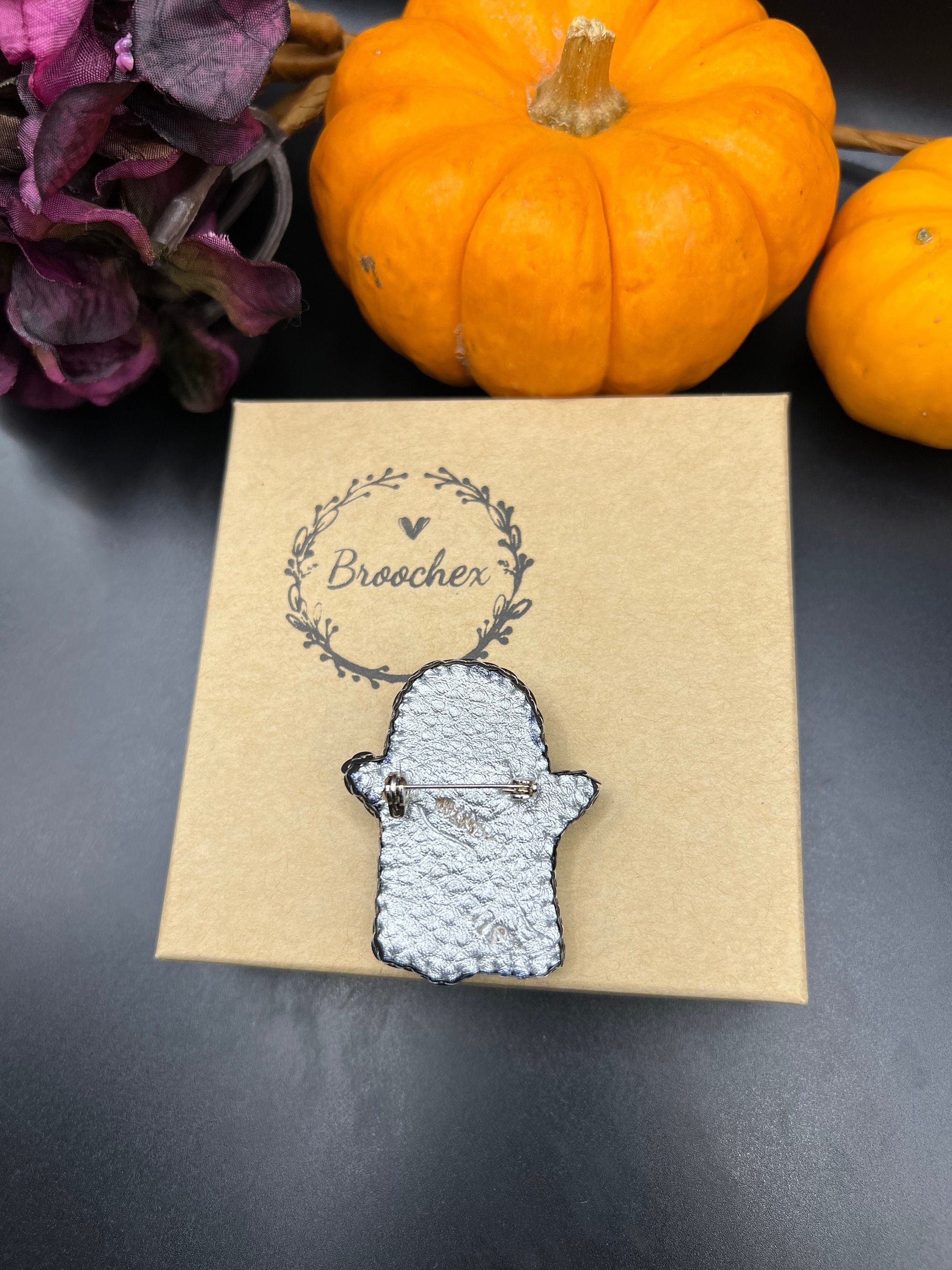 Handcrafted Ghost Brooch: Halloween Pin