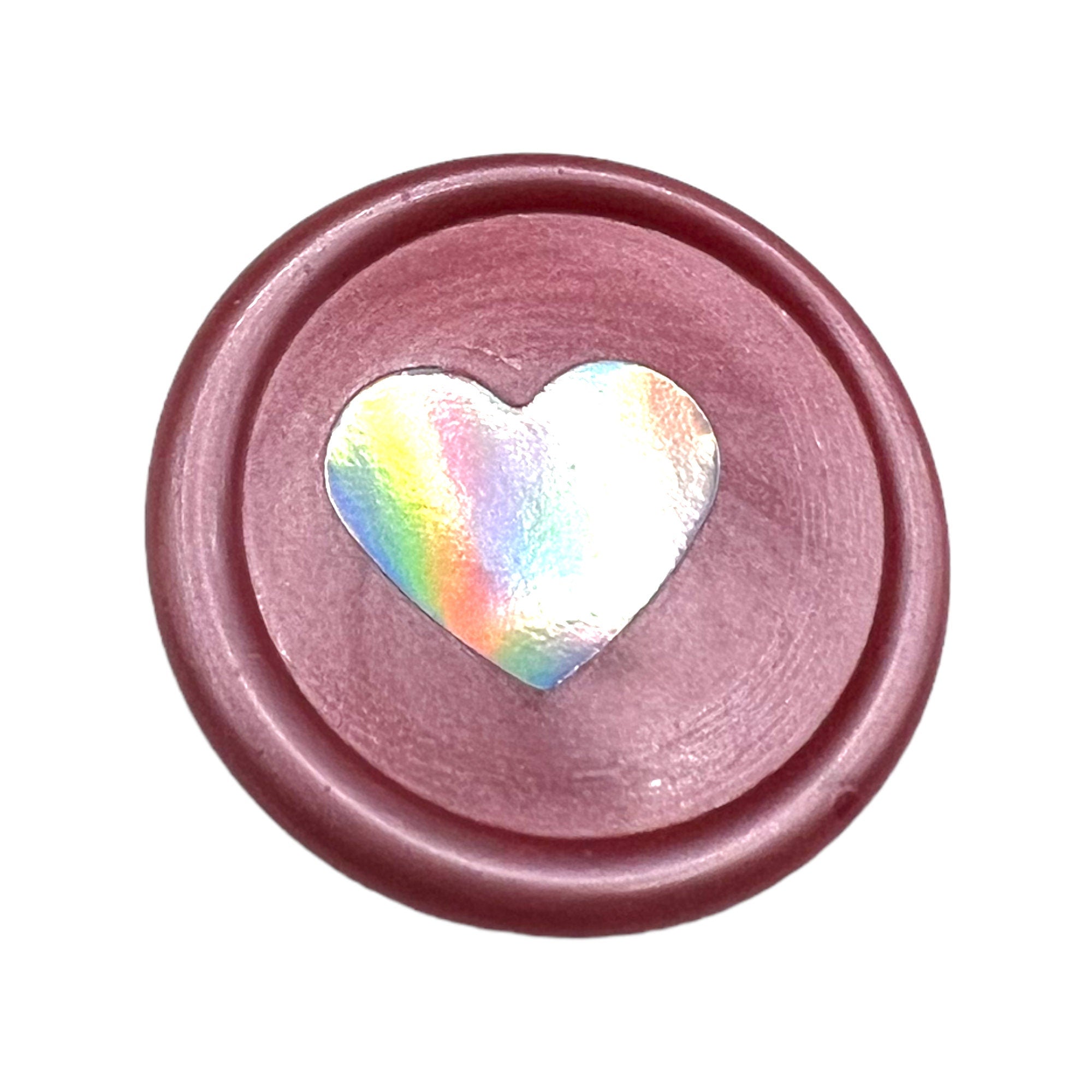 Holographic Heart Wax Seal Stickers, Gift Wrapping (12 pc)