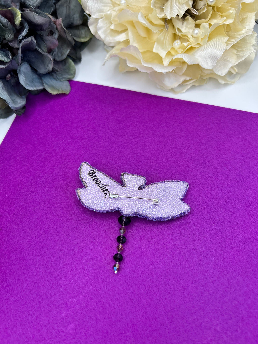 Beaded Dragonfly Pin: Miyuki Beads, Sequins, Crystals