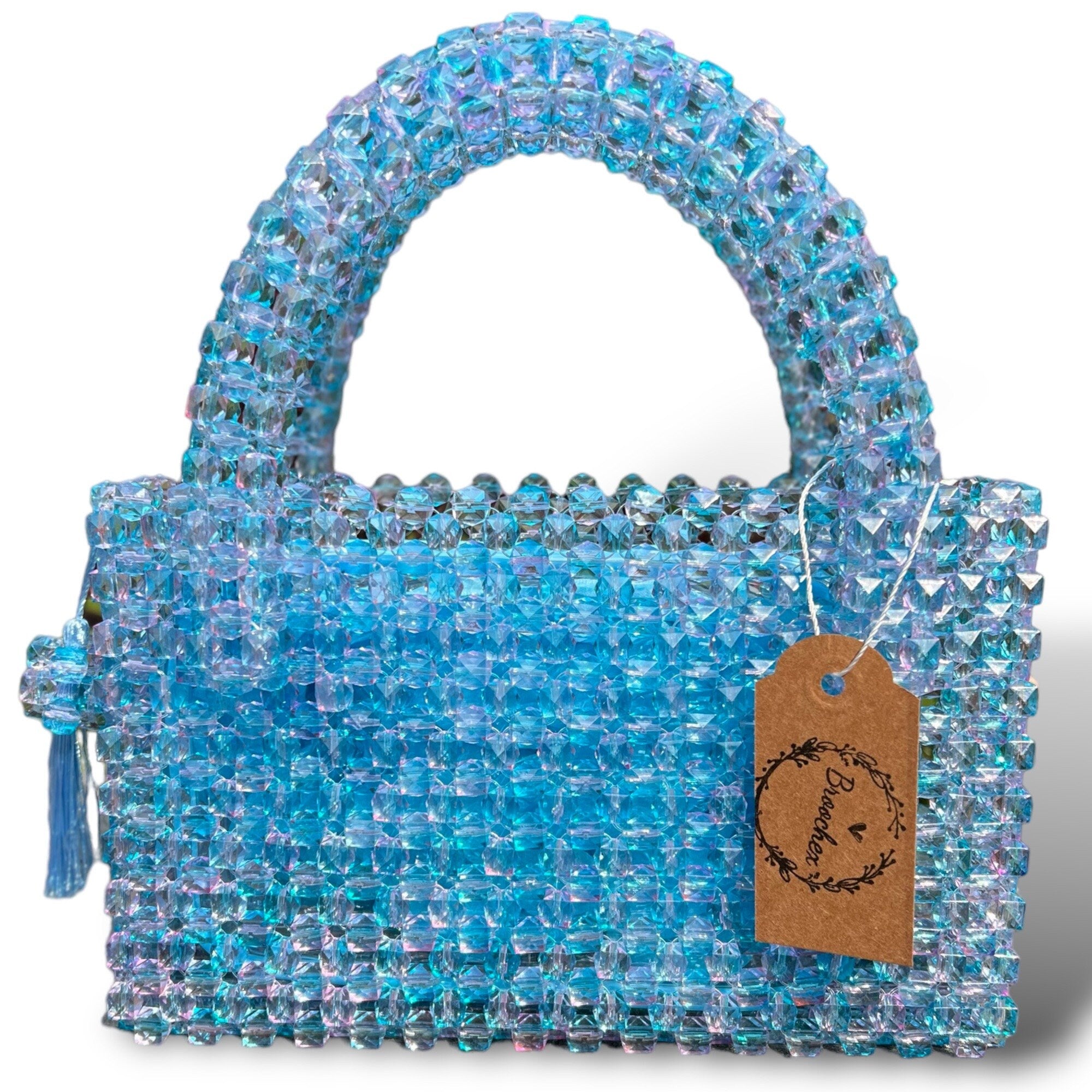 Acrylic Beaded Handwoven Handbag: Medium Summer Bag