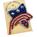 Patriotic Star Brooch, Rhinestone Fireworks Pin, Artisan Gift