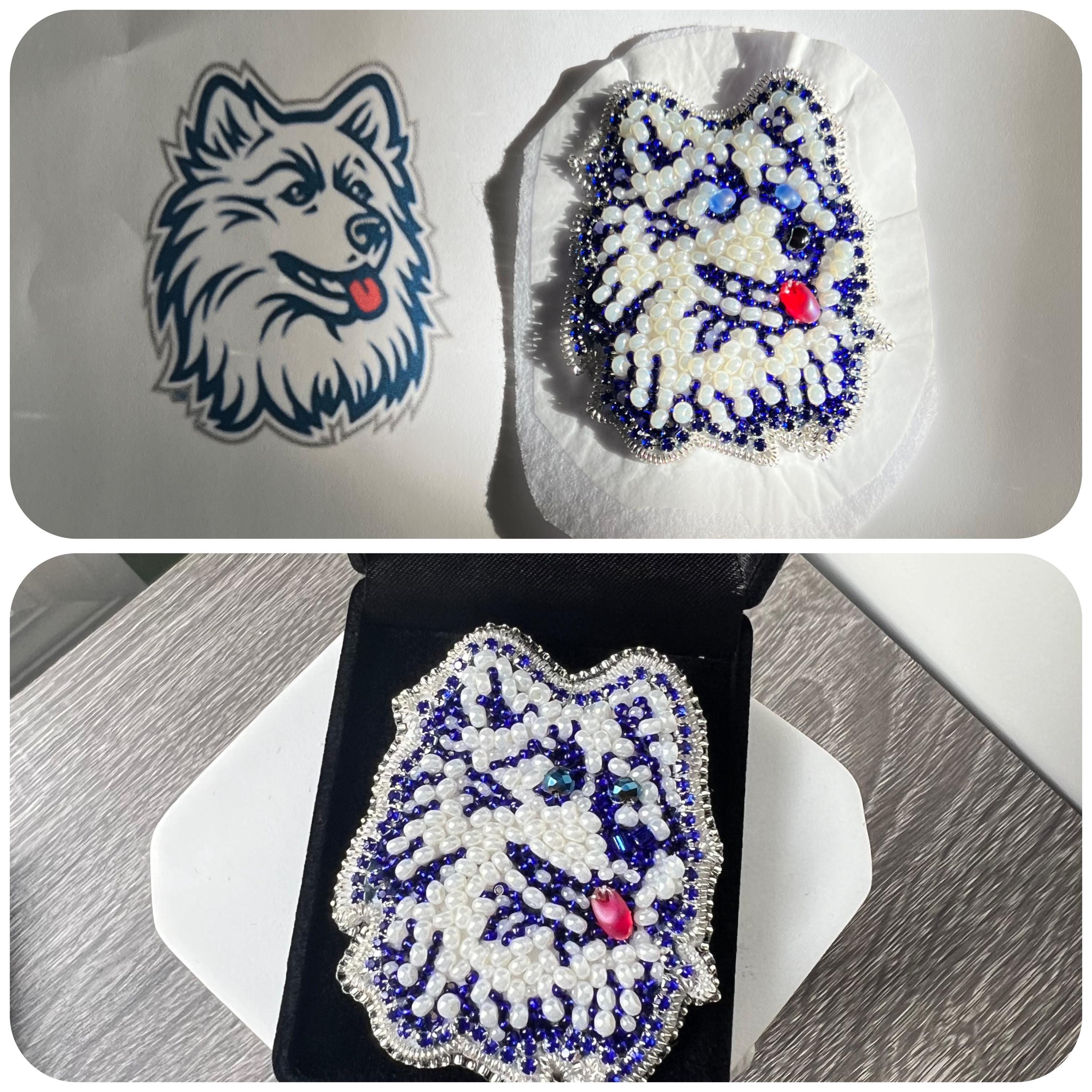 Custom Embroidered Brooch: Personalized Beaded Crystal Pin