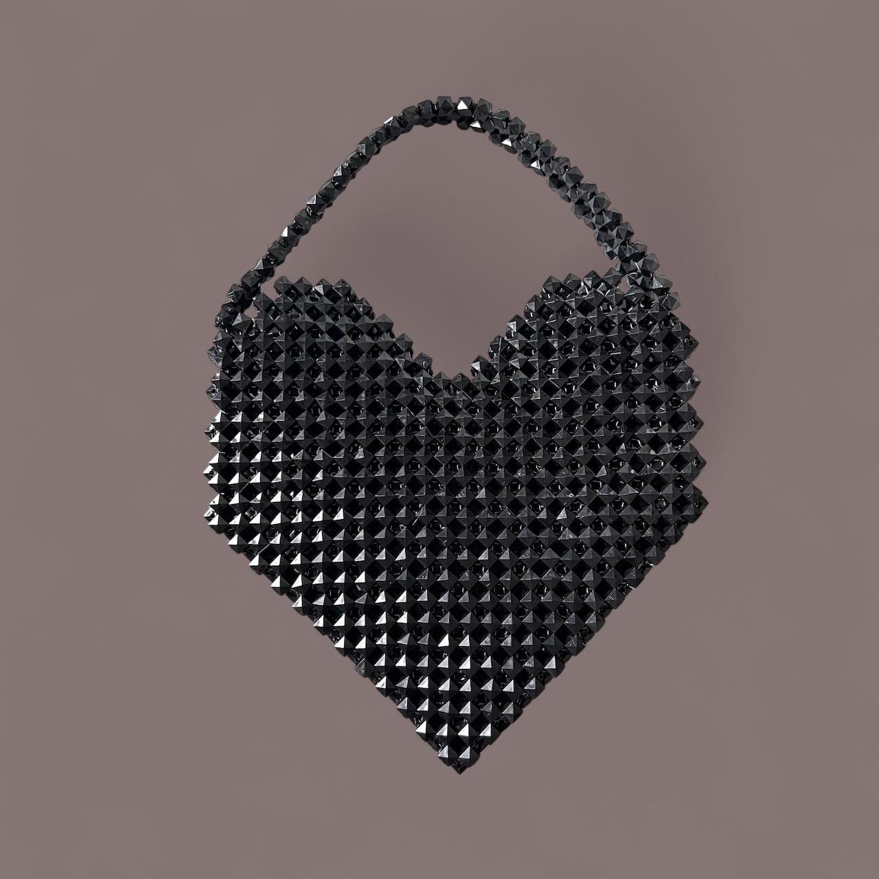 Pixel Heart Beaded Bag: Handcrafted Acrylic Purse