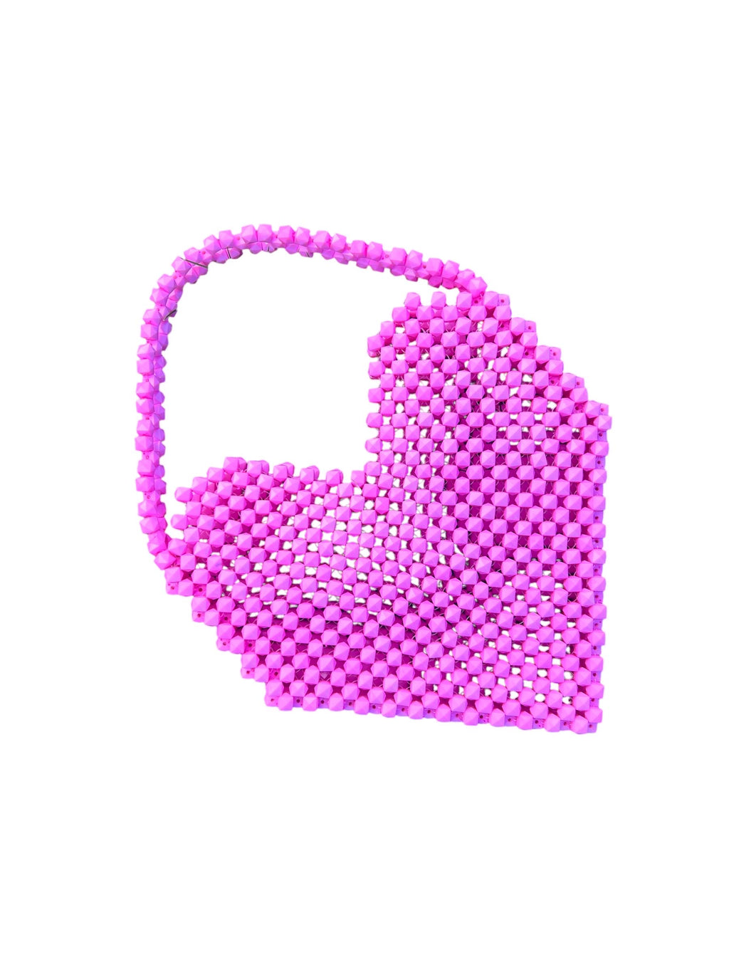 Pixel Heart Beaded Bag: Handcrafted Acrylic Purse